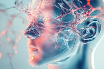 Poster - Exploring the boundaries of human consciousness through abstract neural connections and intricate forms. Generative AI