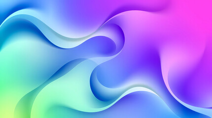 Poster - Colorful abstract background with flowing curves and gradients in vibrant shades. Generative AI