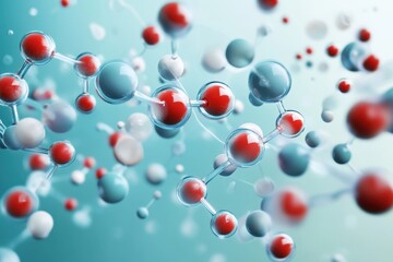 Poster - Molecules dance in a vibrant display of color and form in a digital representation of scientific beauty and complexity. Generative AI