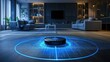 © Sampao - High-tech robotic vacuum mapping a room with laser sensors for efficient cleaning