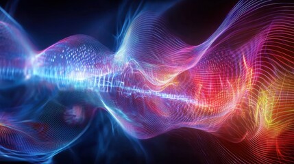 Wall Mural - a quantum nebula pulses with hidden interstellar frequencies, creating hypnotic patterns