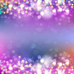 Wall Mural - Purple festive background, realistic photo holiday style. Template with glitter sparkle, bokeh effect for design greeting card, poster, flyer, social media, cover, backdrop, wallpaper, banner.