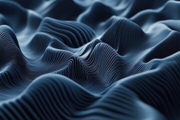 Poster - Mysterious undulating waves of fabric ripple under soft ambient light, creating a captivating interplay of shadows and textures. Generative AI