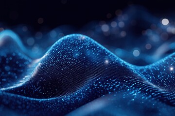 Poster - Glowing undulations of an ethereal landscape spark creativity and wonder in a night illuminated by stars. Generative AI