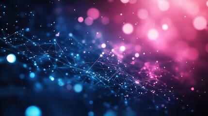Poster - Abstract Network Connection, Digital World Visualization