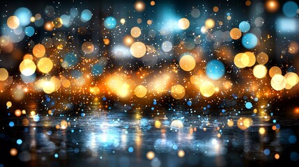 Wall Mural - Black background with lens flare light, great for overlaying or applying screen filters to photos