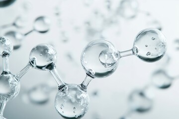 Poster - Exploring the intricate beauty of molecular structures in a misty atmosphere with reflections and light play. Generative AI