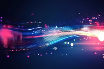 Poster - Vibrant waves of light illuminate the night with an enchanting mix of colors and dynamic forms. Generative AI