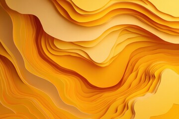 Poster - Textured waves of golden hues create a sense of calm in a minimalist design setting. Generative AI