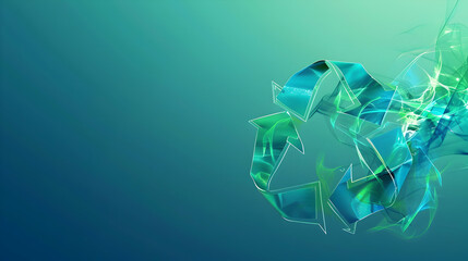 Poster - Abstract representation of recycling symbol with vibrant colors and soft gradients in the background