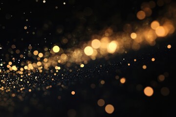 Poster - Shimmering golden lights dance gracefully against a dark backdrop, creating a mesmerizing visual symphony of color and depth. Generative AI