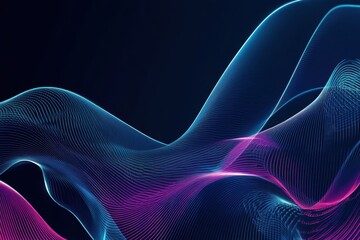 Poster - Captivating waves of light dance gracefully in a digital landscape evoking feelings of tranquility and wonder. Generative AI
