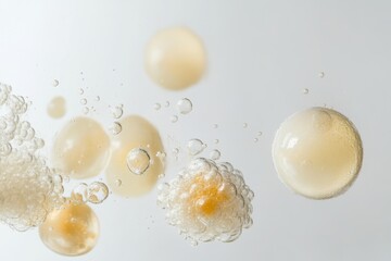 Poster - Bubbles and spheres dance in ethereal light, creating a mesmerizing underwater world of delicate beauty. Generative AI