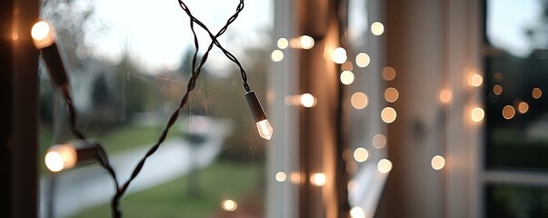 Wall Mural - abstract defocused festive christmas scene with sparkling golden lights and round bokeh in wide bann