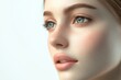 © Dinara - Captivating beauty emerges with striking features and radiant skin, showcasing a moment of serene elegance and poise. Generative AI