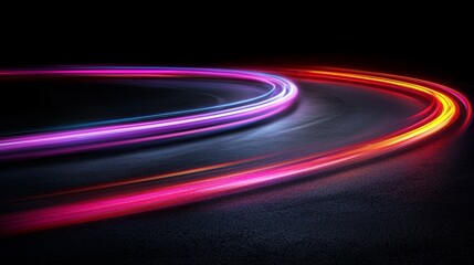Poster - 3D depiction of dynamic stripe lines with radiant sun light flares, showcasing high-speed motion blur. This concept illustrates leadership in business, high-tech products, and warp-speed wormhole