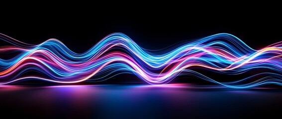 Poster - Panoramic high-speed tech vision featuring a light abstract backdrop