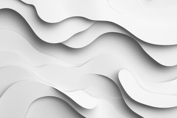 Fototapete - Fluid white layers create a sense of depth and texture in an abstract design showcasing modern aesthetics. Generative AI
