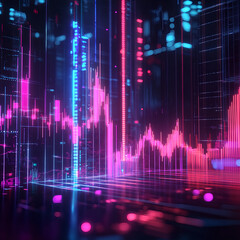 Poster - Analyzing data trends financial markets digital visualization technology futuristic abstract concepts