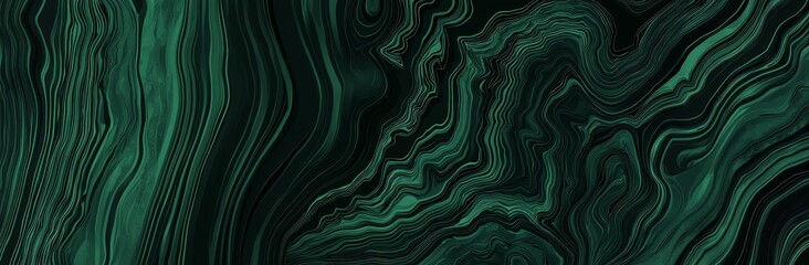 Poster - a dynamic horizontal banner featuring soft curvy waves in sea green, medium sea green, and very dark green