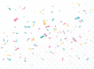 Wall Mural - colorful confetti celebrations design isolated on transparent background