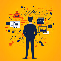 Poster - Analyzing data patterns for business insights office environment infographic illustration professional perspective