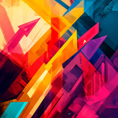 Poster - Dynamic abstract art design digital canvas colorful geometry creative space vibrant composition