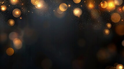 Wall Mural - A Christmas backdrop with powder dust light PNG includes magic, radiant gold dust. The delicate, shiny dust results in bokeh particles that gently fall, generating a spectacular shimmer effect,