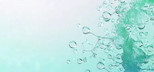 Poster - An abstract visualization of diffused light spots over a light green surface