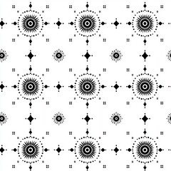 Poster - A contemporary seamless flat pattern featuring dotted triangles or rhombuses in monochrome. The repeating geometric design includes tileable diamonds against a noisy grunge background.