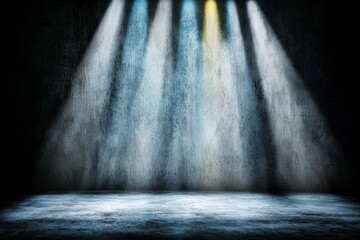 Wall Mural - abstract sun burst, digital flare, iridescent glare over a black background