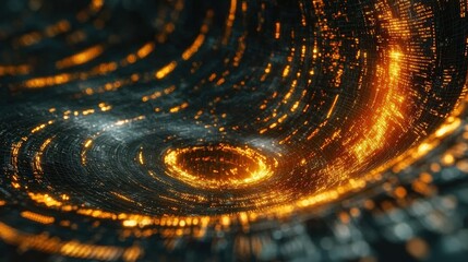 Poster - Spirally spiral illuminated in a dark room creating a fascinating and enigmatic visual experience