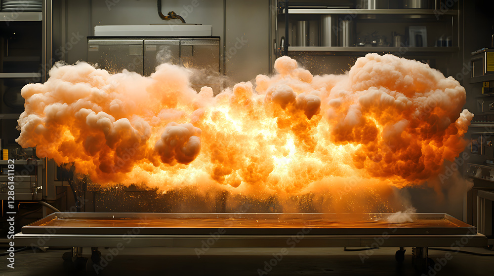 Fiery Burst Capturing the instant before an explosion with a dynamic