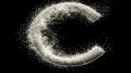 Poster - Fine white powder spread across a surface emphasizing texture and form in a minimalist style