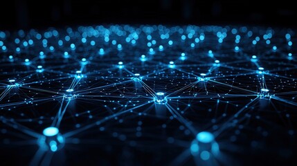 Poster - Intricate network of connected lines representing data flow and communication in modern technology