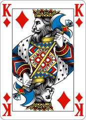 Leinwandbilder - King of Diamonds design from a new original deck of playing cards. Four pip left handed version with identifier in all four corners.