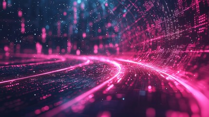 Poster - Stunning pink and black tunnel with intricate patterns creating a mesmerizing visual experience