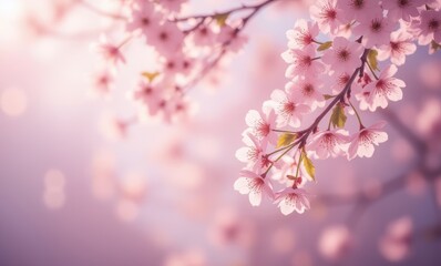 Canvas Print - Delicate cherry blossoms in bloom