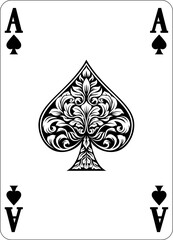 Leinwandbilder - Ace of Spades design from a new original deck of playing cards. Four pip left handed version with identifier in all four corners.