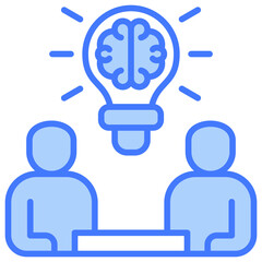 Poster - Brainstorming Blue Icon