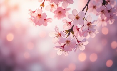 Canvas Print - Delicate cherry blossoms in bloom