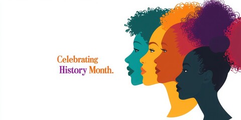 Wall Mural - different women's faces with colorful hair forming
