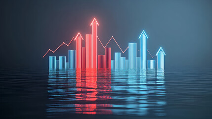 Poster - Market analysis trends digital finance visualization business data abstract environment aerial view growth insights
