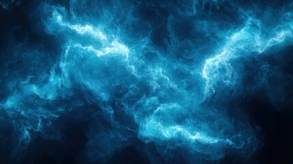 Poster - Ethereal blue smoke texture with soft flowing patterns creating a mysterious and dreamy atmosphere