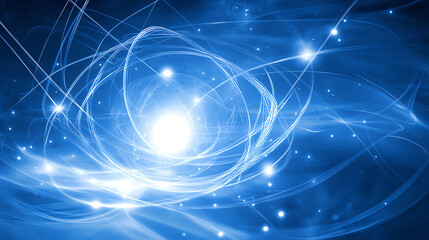 Aufkleber - Exploring cosmic energies abstract light patterns digital space visual art futuristic environment dynamic viewpoint