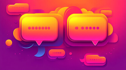 Poster - Engaging chat conversations digital communication graphic design vibrant colors abstract background modern aesthetics