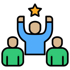 Poster - Team Leadership Lineal Color Icon