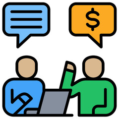 Poster - Negotiation Lineal Color Icon