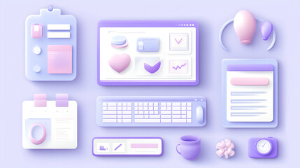 Poster - Digital workspace visualization online graphic design minimalist aesthetic colorful modern interface