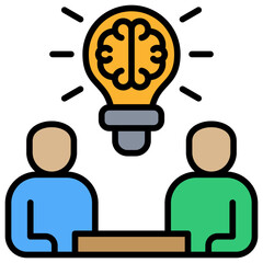 Poster - Brainstorming Lineal Color Icon